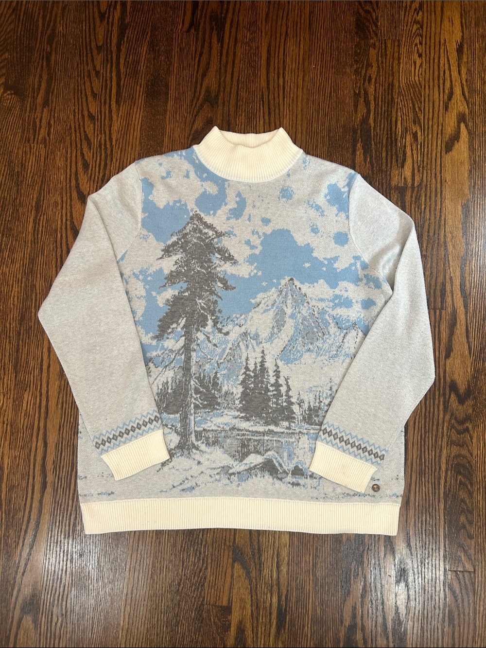 Vintage Y2K Snowy Mountain Knit Sweater